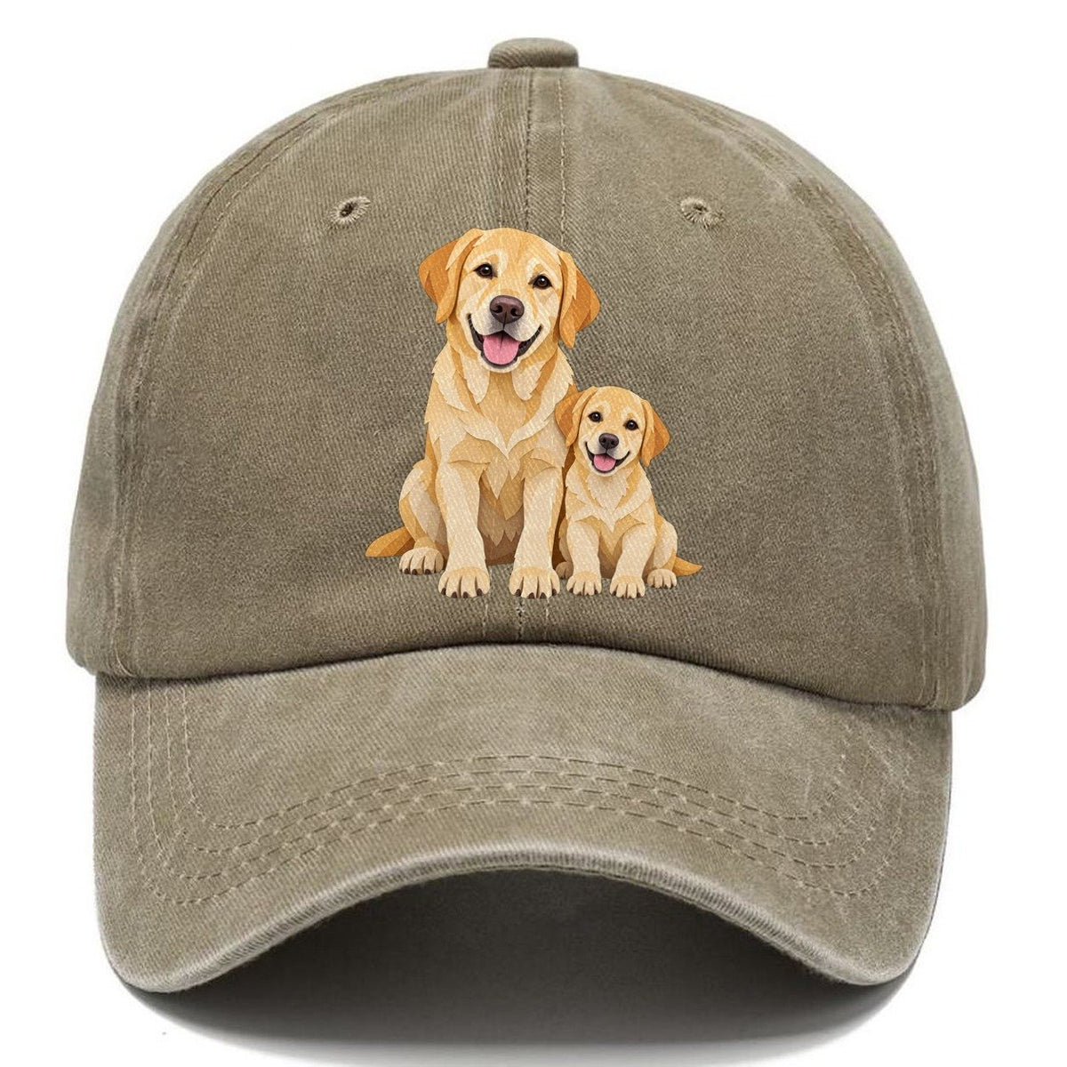 Cut-Paper Labrador Retriever Sitting Top Breeds Classic Cap – Warm Sand