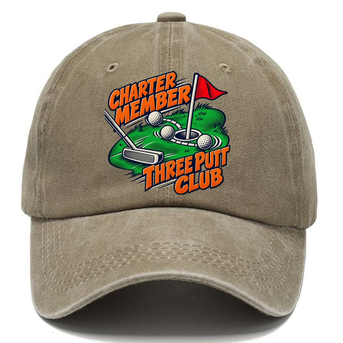 Three Putt Club Golf Life Pop Art Classic Cap – Warm Sand