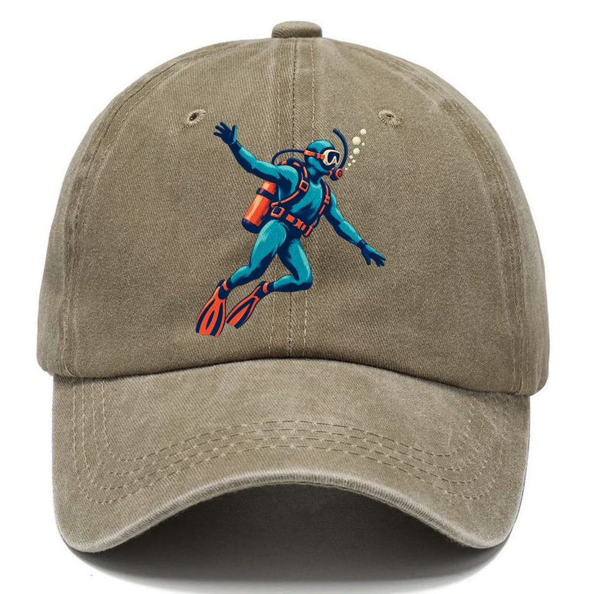 Scuba Diver with Bubbles Classic Cap – Warm Sand