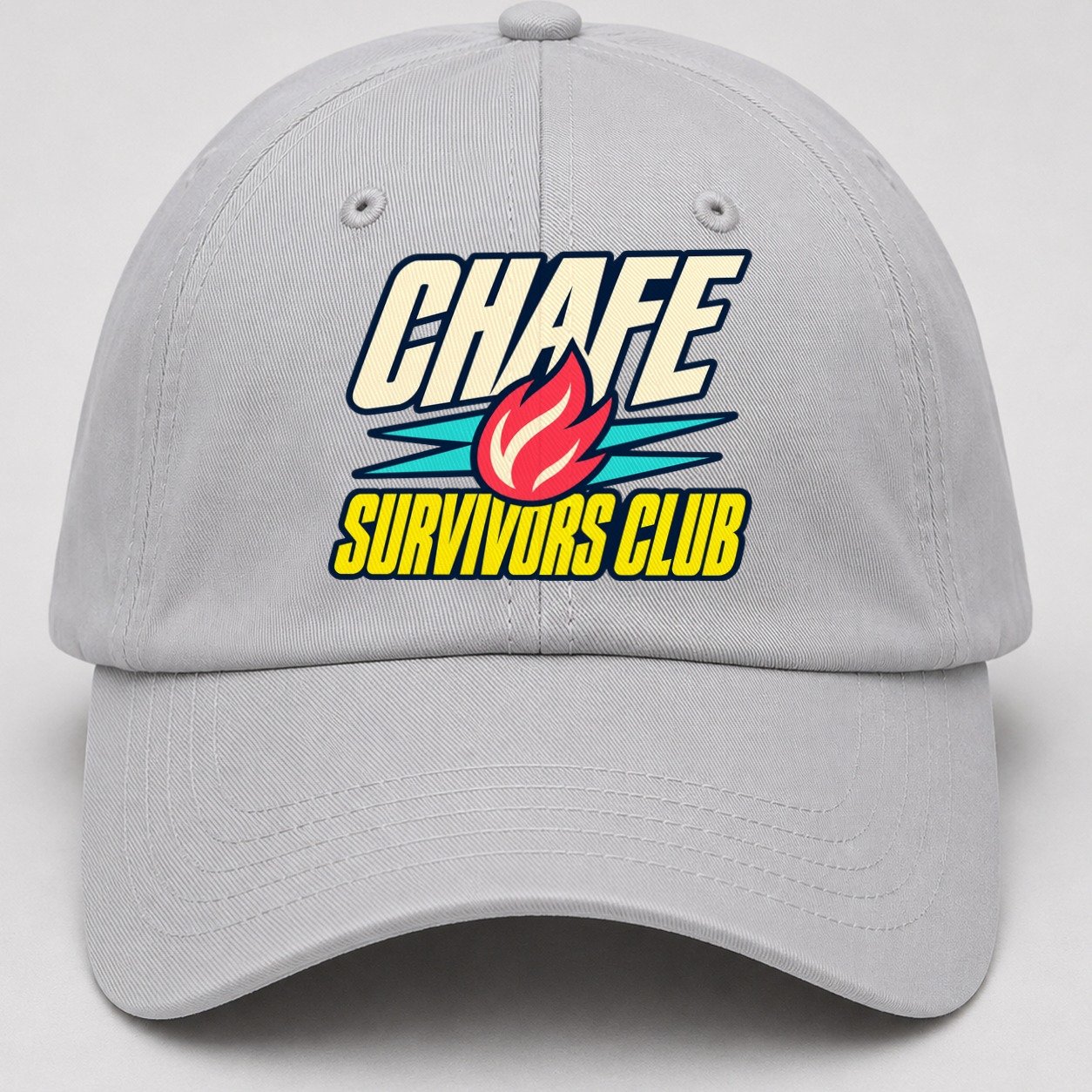Chafe Survivors Club 90S Running Clubs Baseball Cap – Light Gray