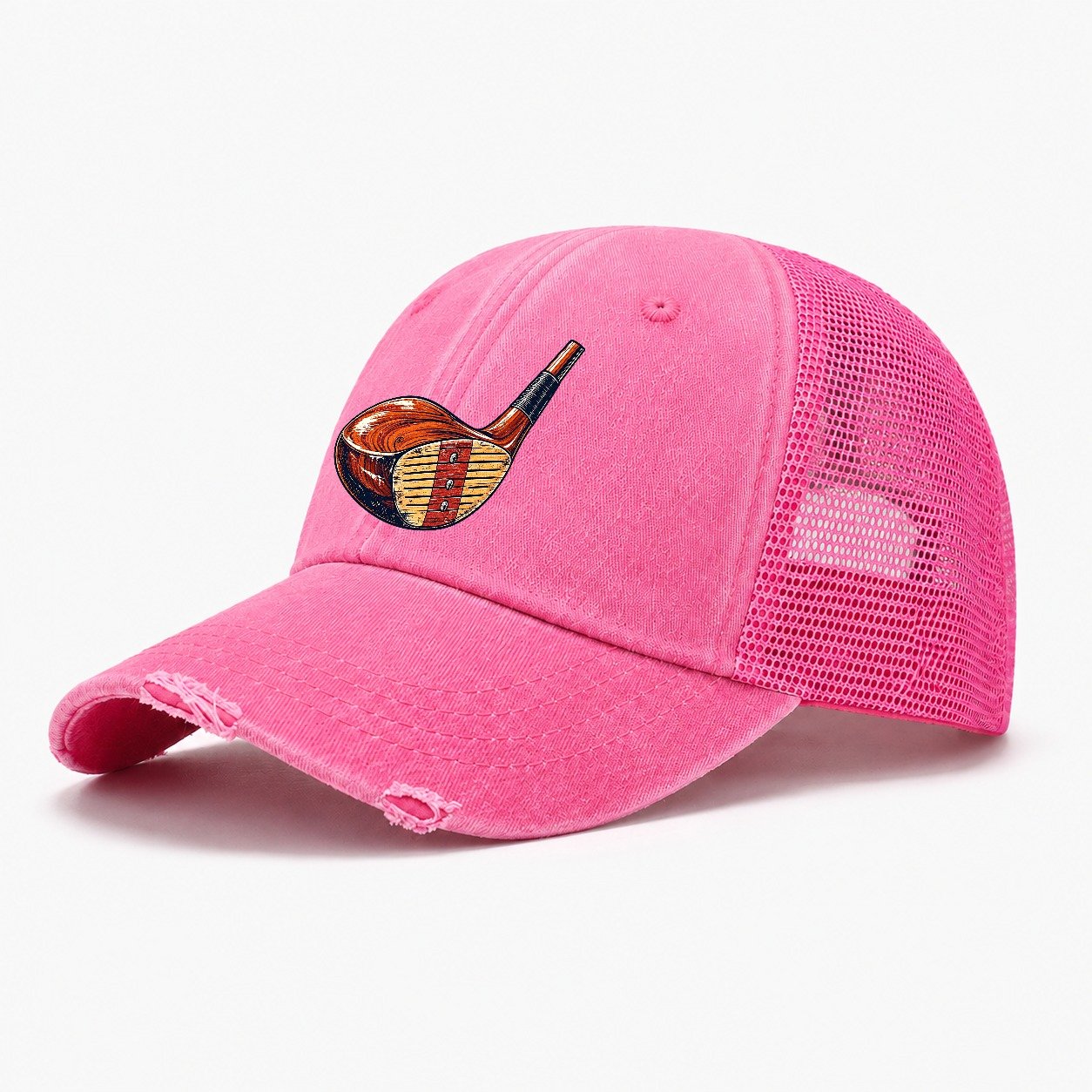 Vintage Club Head Golf Life Washed Trucker Hat – Rose