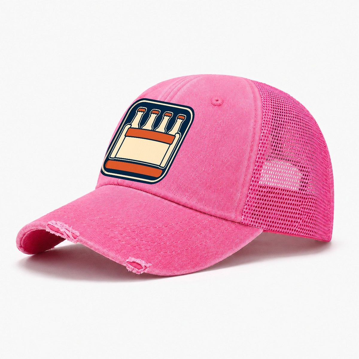 Bottle Crate Washed Trucker Hat – Rose