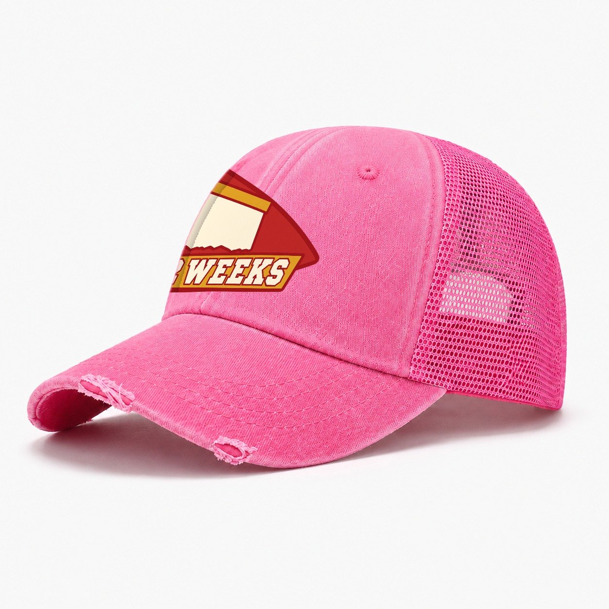 Two Weeks Washed Trucker Hat – Rose