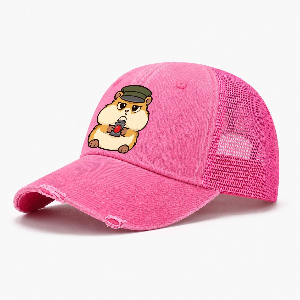 Hamster Station Master Model Railways Washed Trucker Hat – Rose