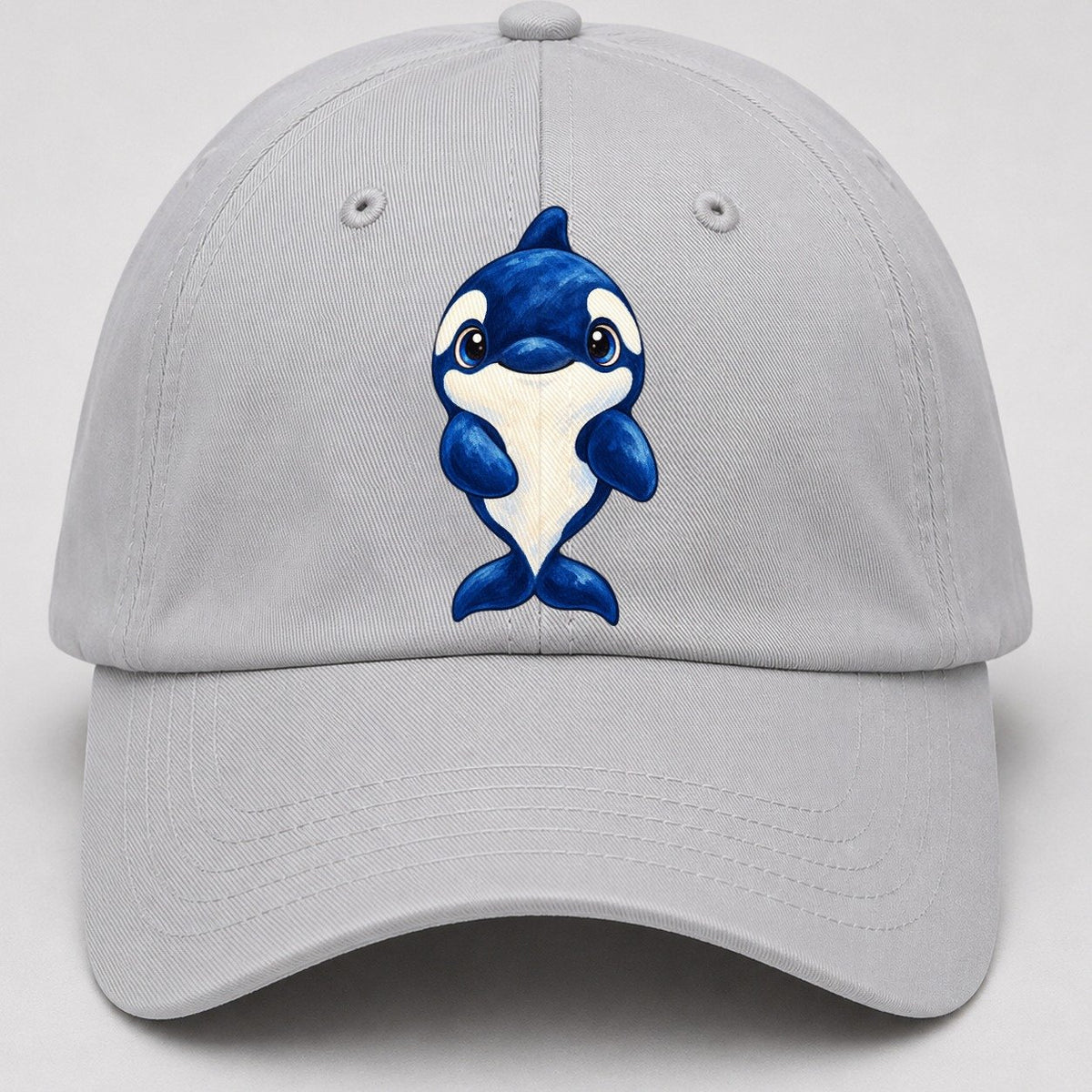 Orca Front Splash Sea Sprite Baseball Cap – Light Gray