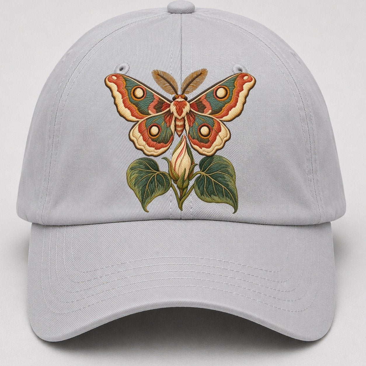 Silk Moth Moonflower Rest Gentle Wild Baseball Cap – Light Gray