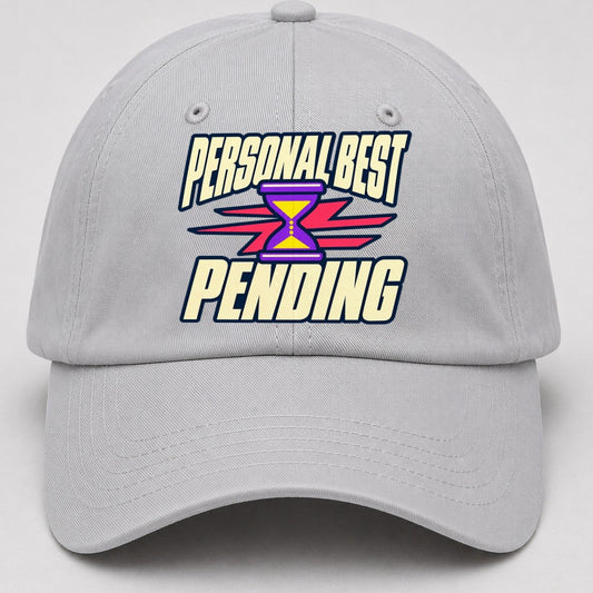 Personal Best Pending 90S Running Clubs Baseball Cap – Light Gray