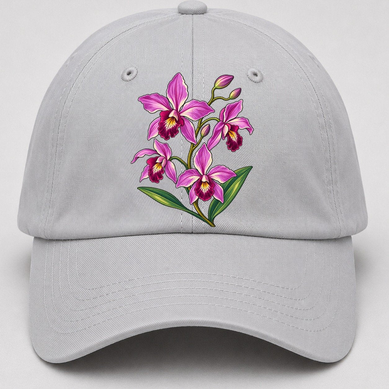 Queensland Cooktown Orchid Australia Cultural Icons Baseball Cap – Light Gray