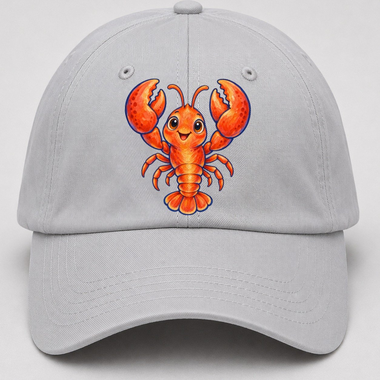 Lobster Front Claw Cheer Sea Sprite Baseball Cap – Light Gray