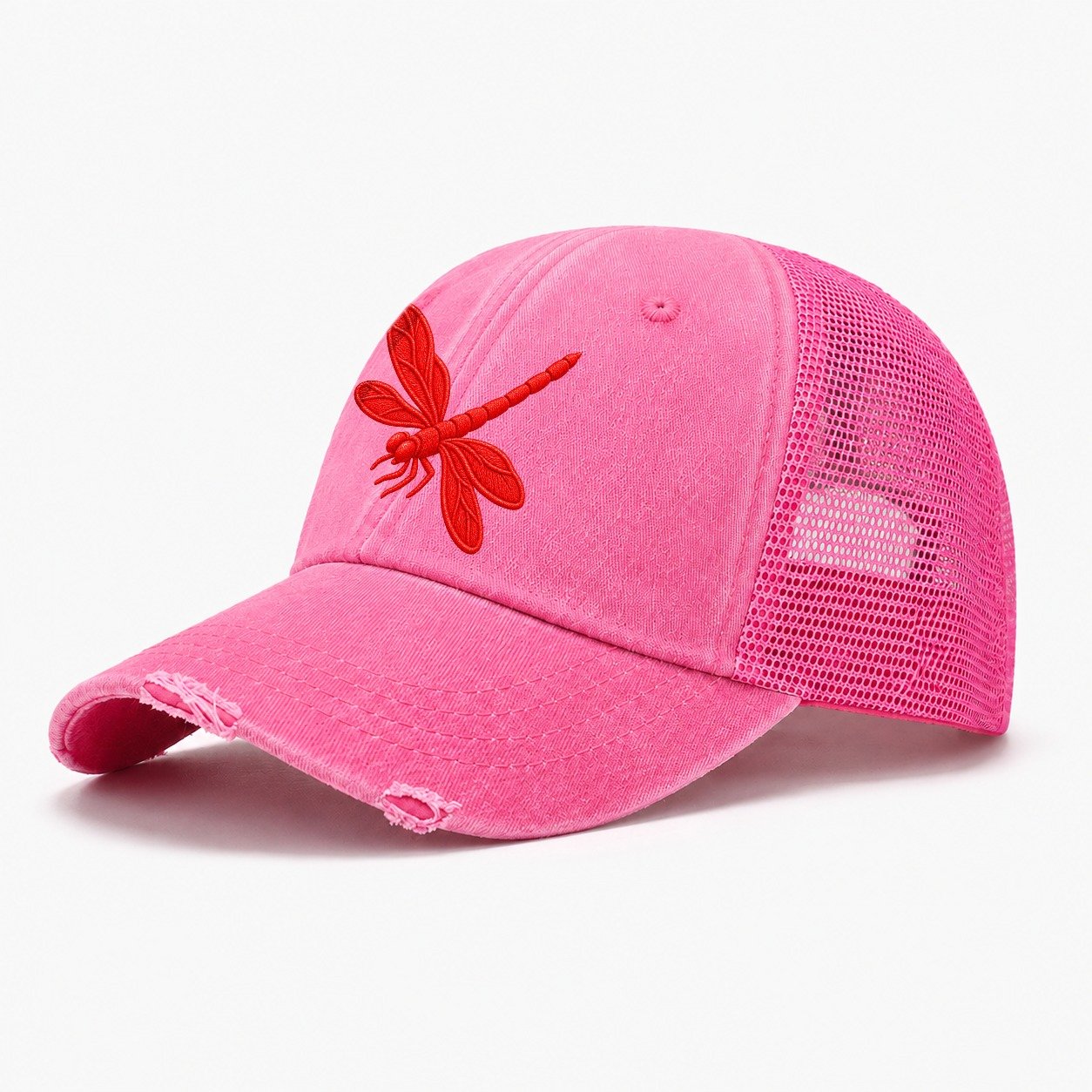 Dragonfly Banking Turn Micro Motion Mark Washed Trucker Hat – Rose