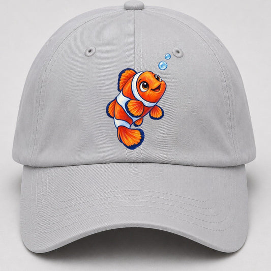 Clownfish Upward Flick Sea Sprite Baseball Cap – Light Gray