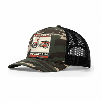Chidori Business 90 Showa Speed Plates Trucker Hat – Woodland Camo Black