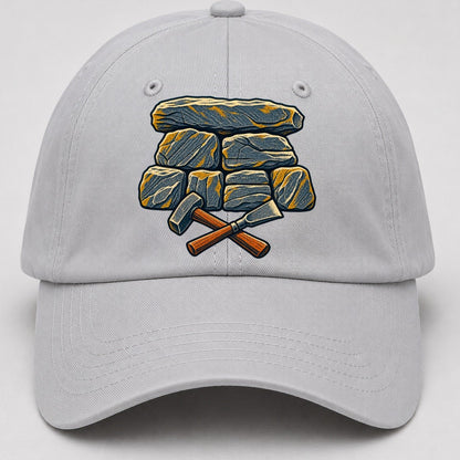 Seven Stone Wall Mason Hammer And Chisel Uk Culture Heritage Baseball Cap – Light Gray