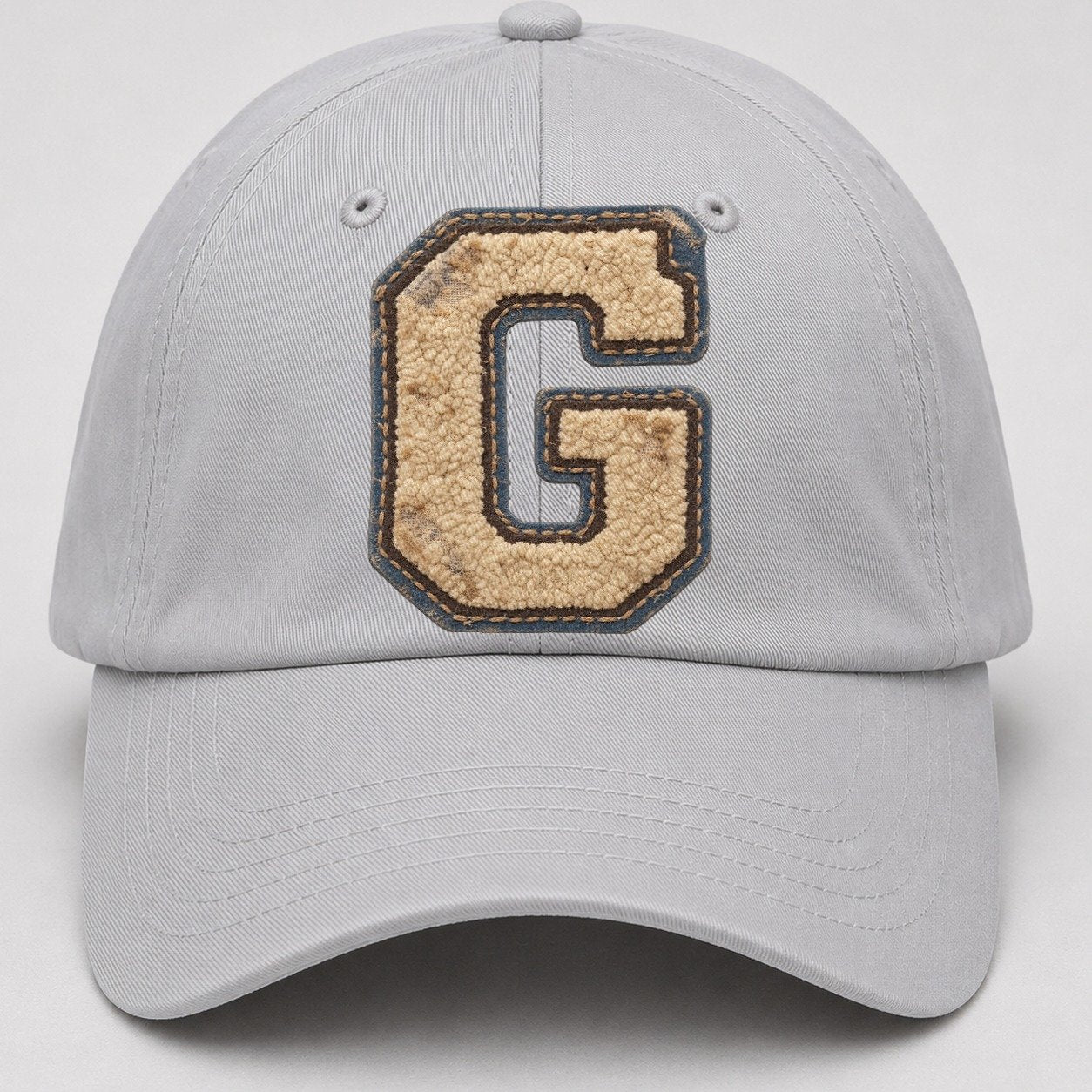 Varsity Chenille G Monogram Baseball Cap – Light Gray