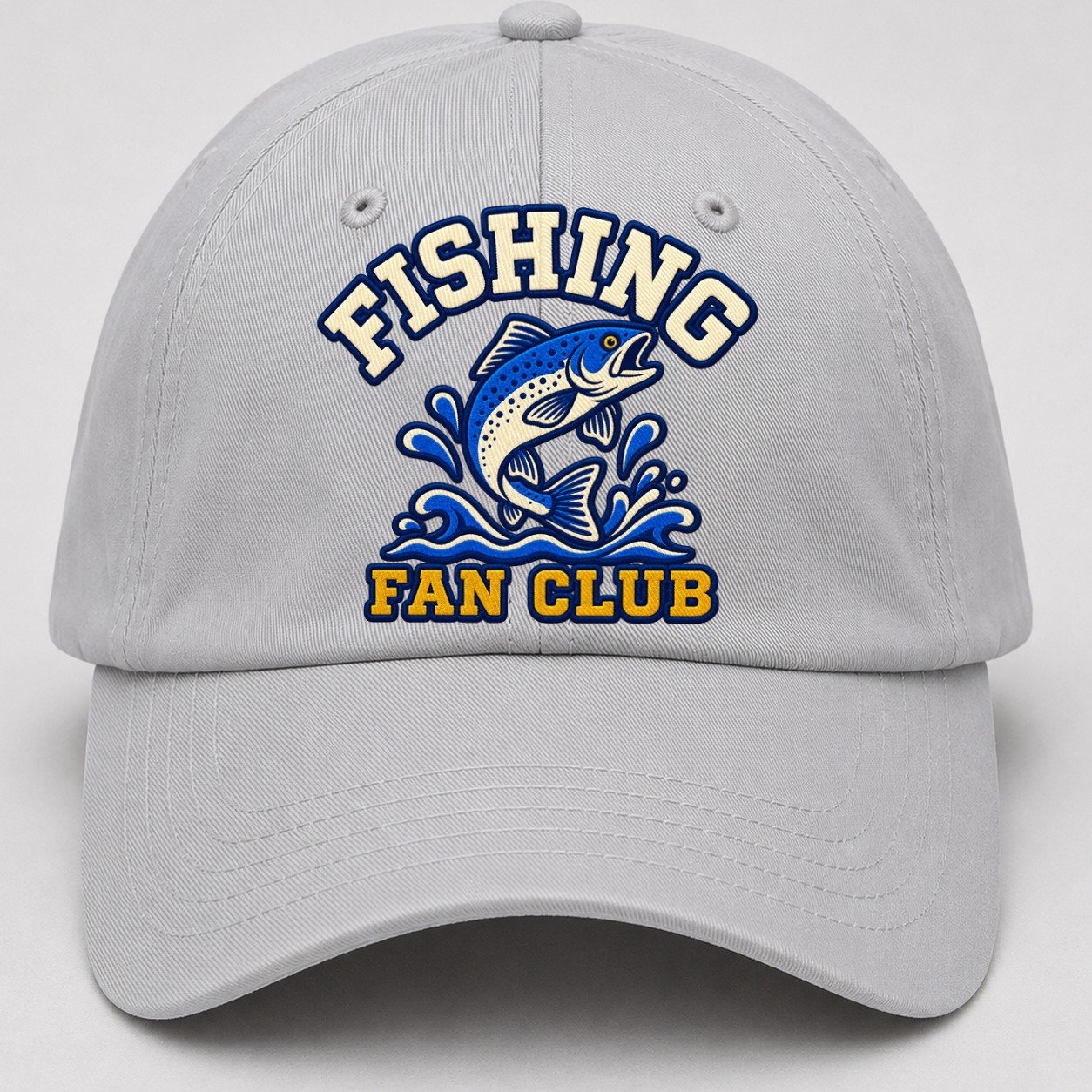 Fishing Fan Club Baseball Cap – Light Gray