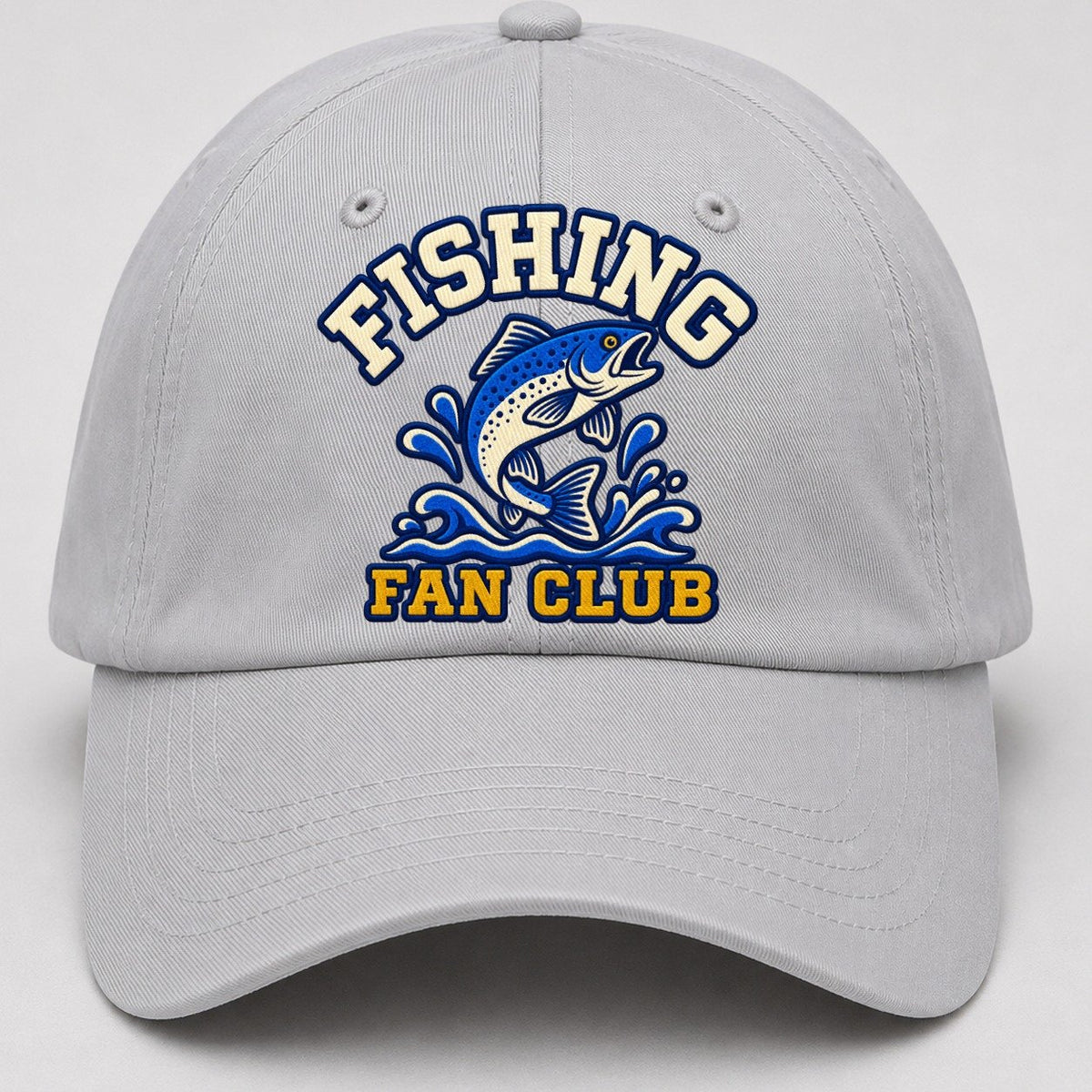 Fishing Fan Club Baseball Cap – Light Gray