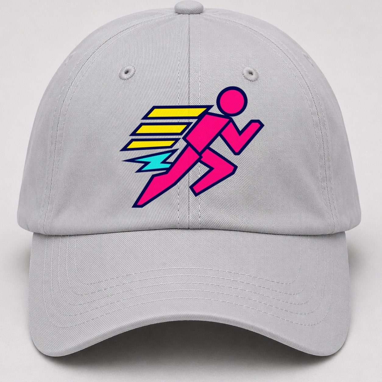 Slab Runner Splash 90S Running Clubs Baseball Cap – Light Gray