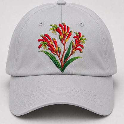 Western Australia Red And Green Kangaroo Paw Australia Cultural Icons Baseball Cap – Light Gray