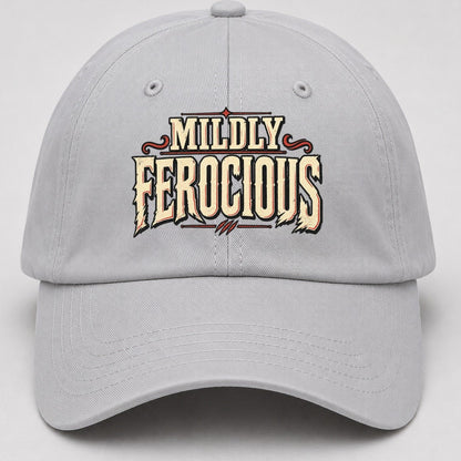 Mildly Ferocious American Wit Baseball Cap – Light Gray