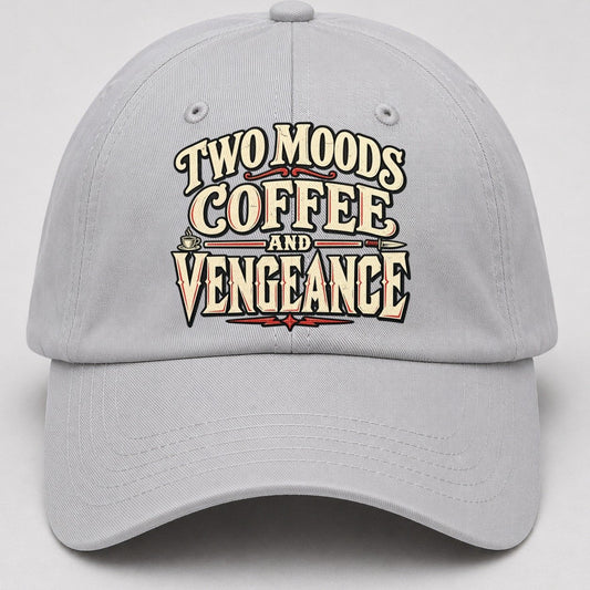 Two Moods Coffee And Vengeance American Wit Baseball Cap – Light Gray