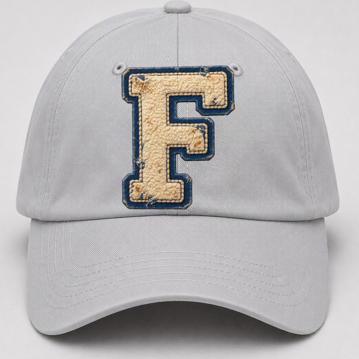 Varsity Chenille F Monogram Baseball Cap – Light Gray