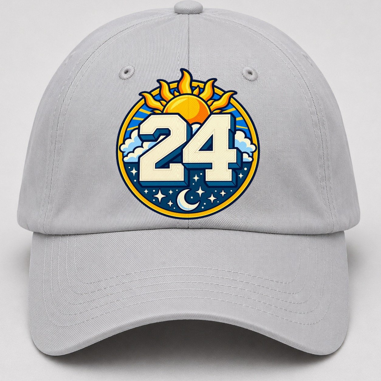 All Day Every Hour Number Club Baseball Cap – Light Gray