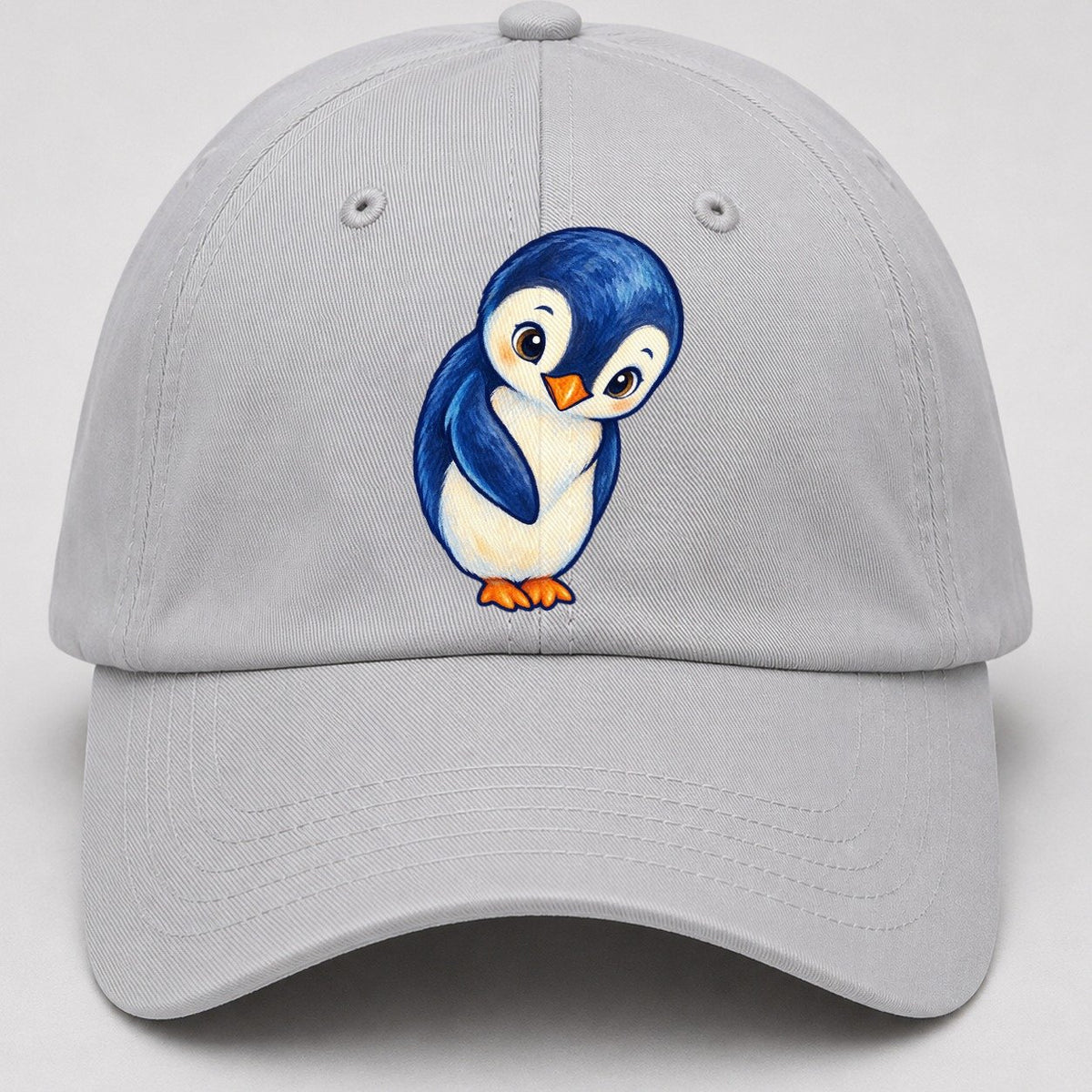 Penguin Little Bow Sea Sprite Baseball Cap – Light Gray