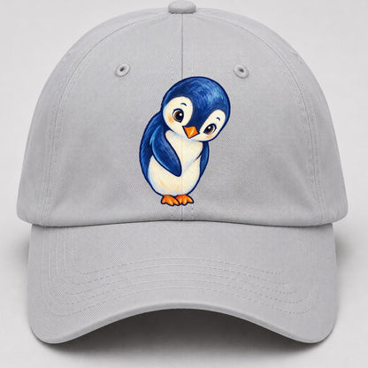 Penguin Little Bow Sea Sprite Baseball Cap – Light Gray