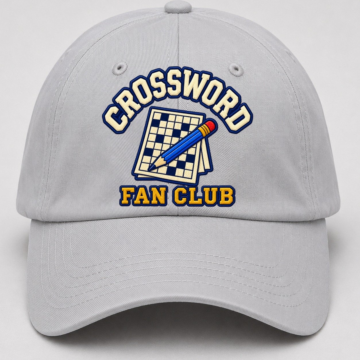 Crossword Fan Club Baseball Cap – Light Gray