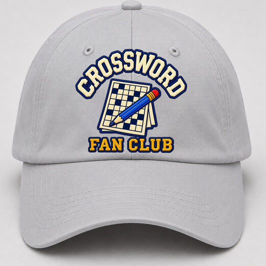 Crossword Fan Club Baseball Cap – Light Gray