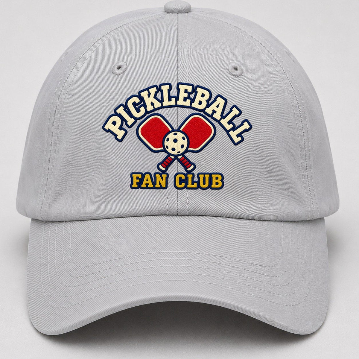Pickleball Fan Club Baseball Cap – Light Gray