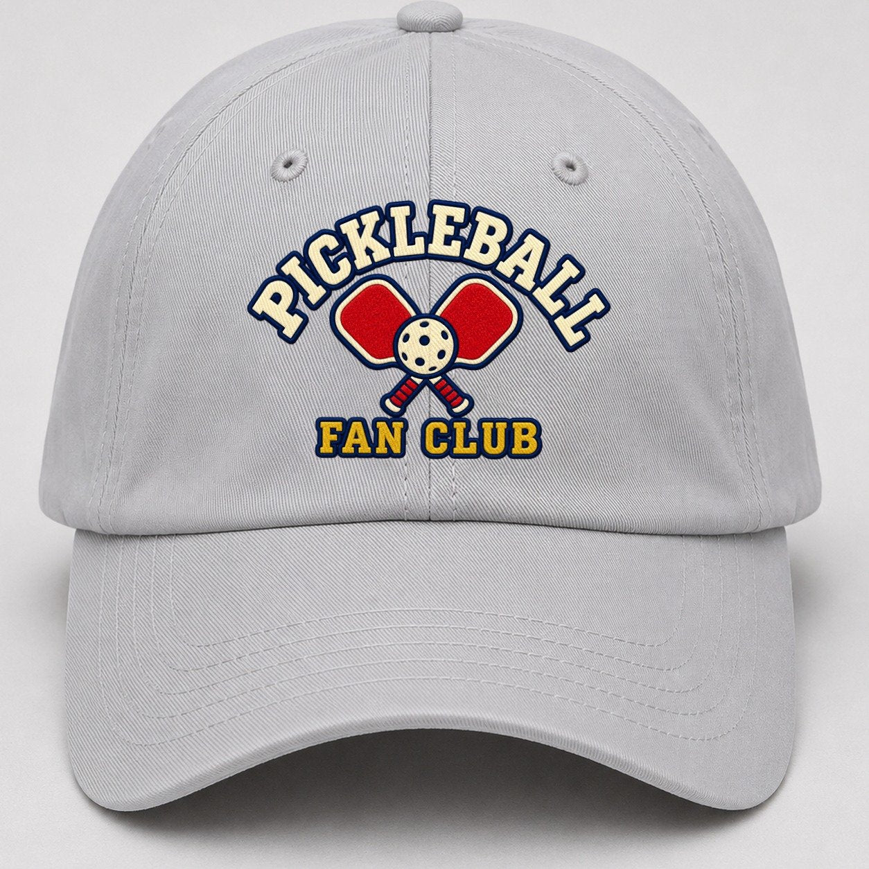 Pickleball Fan Club Baseball Cap – Light Gray