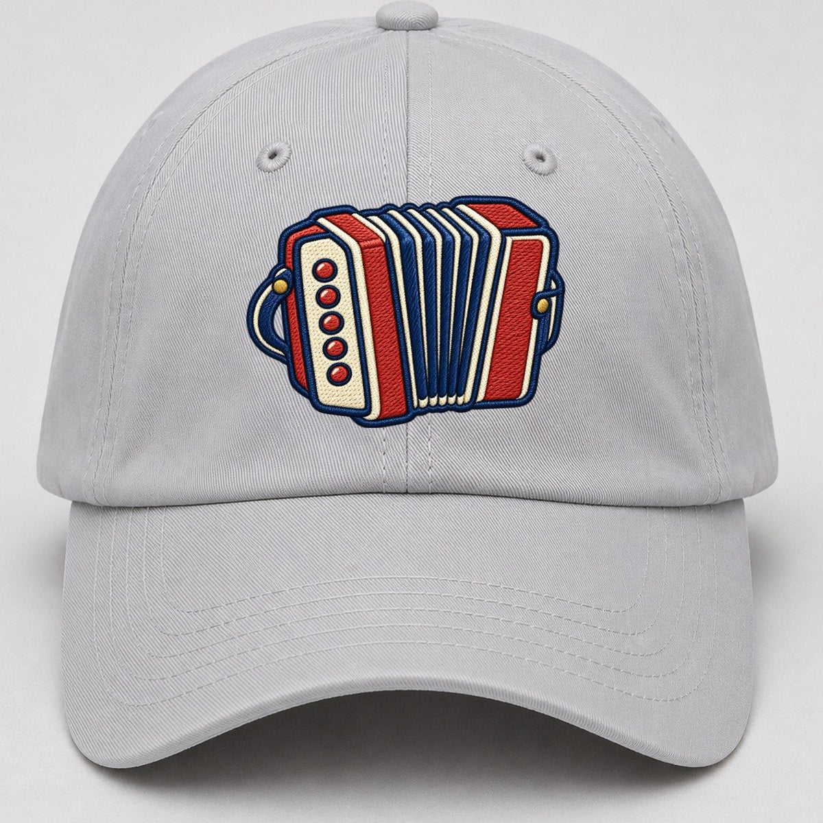 Button Accordion Tiny Solo Marks Baseball Cap – Light Gray