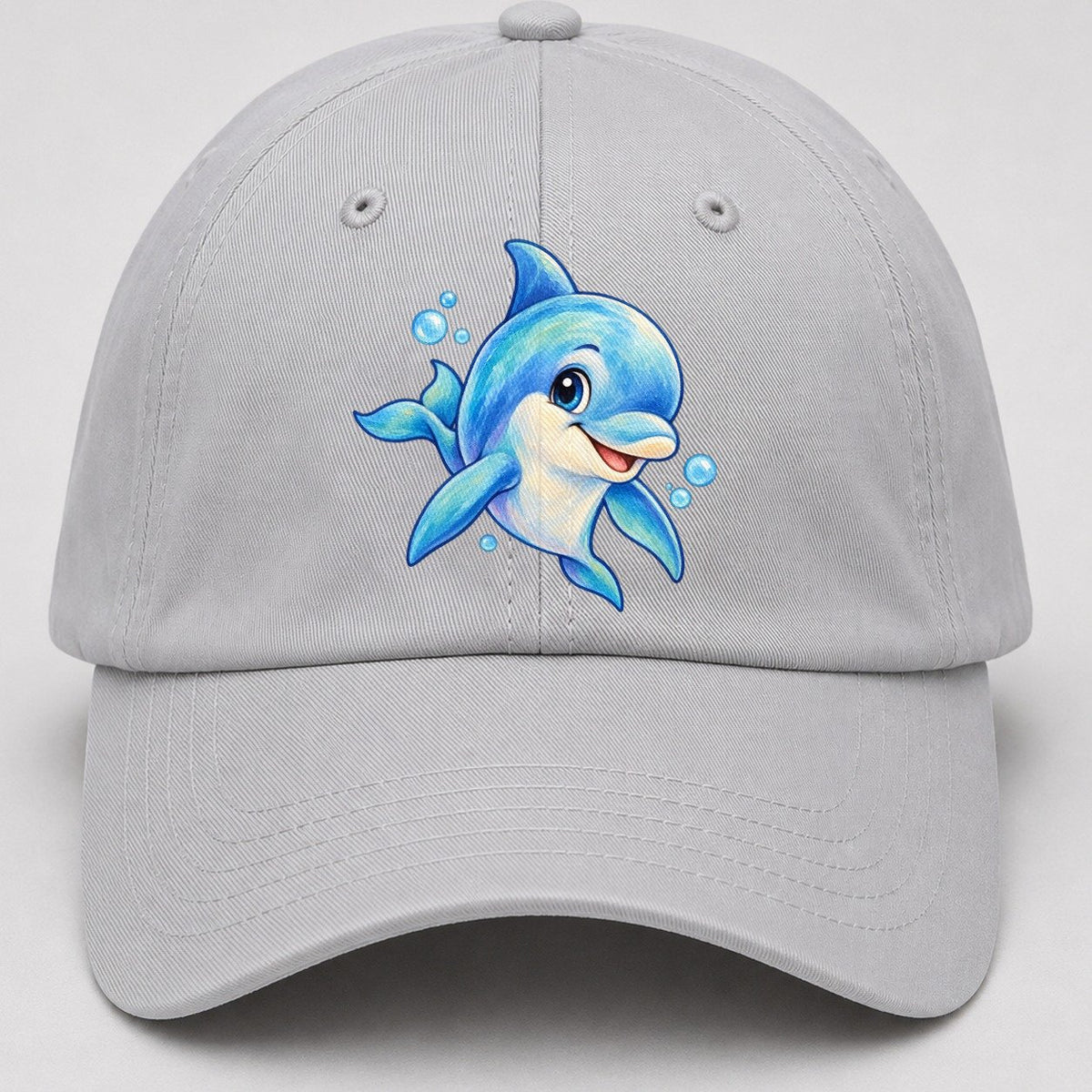 Dolphin Three Quarter Swim Sea Sprite Baseball Cap – Light Gray