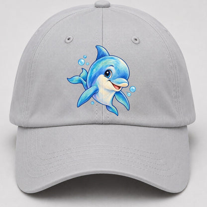 Dolphin Three Quarter Swim Sea Sprite Baseball Cap – Light Gray