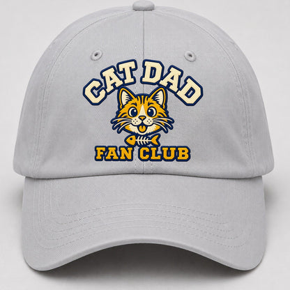 Cat Dad Fan Club Baseball Cap – Light Gray