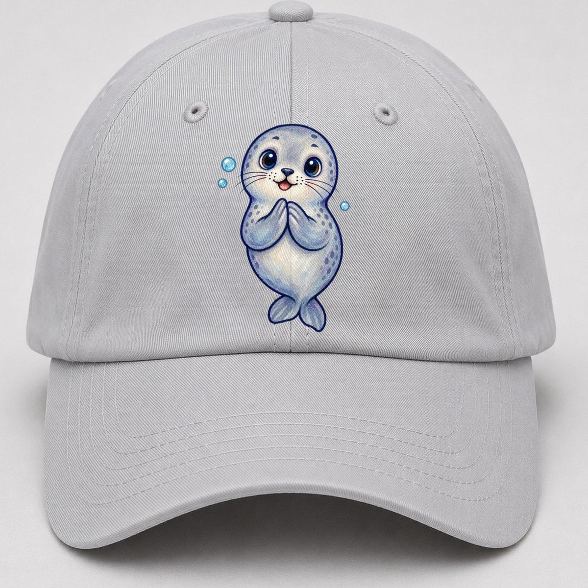 Seal Front Clap Sea Sprite Baseball Cap – Light Gray