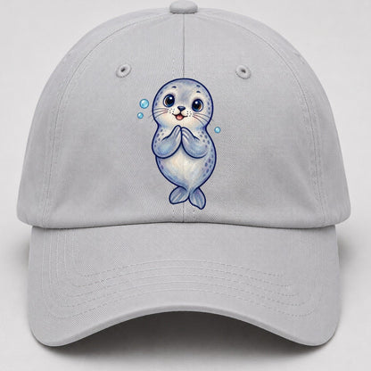 Seal Front Clap Sea Sprite Baseball Cap – Light Gray