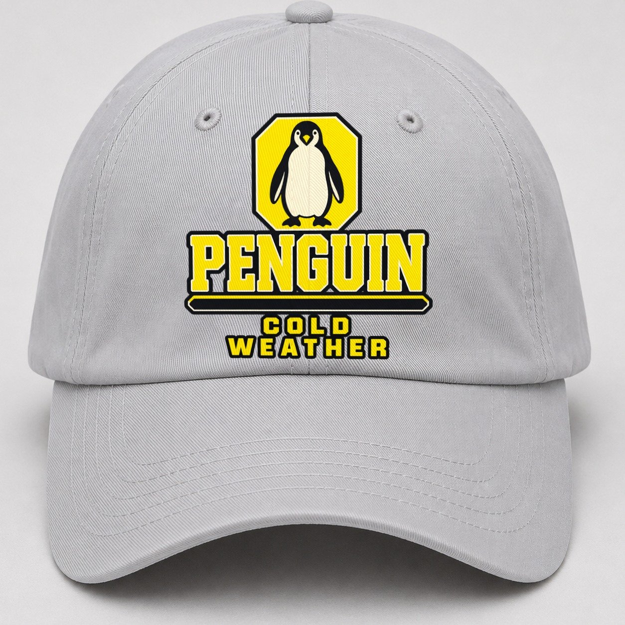 Penguin Cold Weather Heavy Duty Baseball Cap – Light Gray