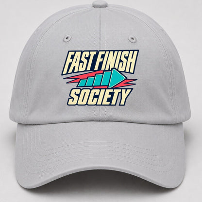 Fast Finish Society 90S Running Clubs Baseball Cap – Light Gray