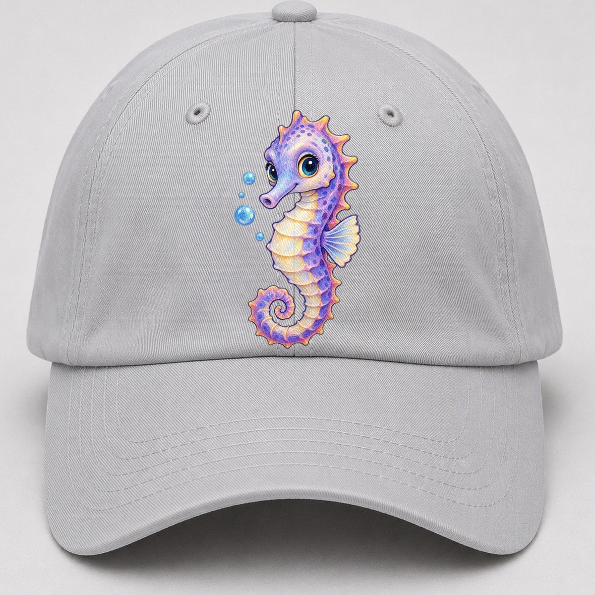 Seahorse Three Quarter Drift Sea Sprite Baseball Cap – Light Gray