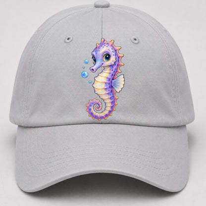Seahorse Three Quarter Drift Sea Sprite Baseball Cap – Light Gray