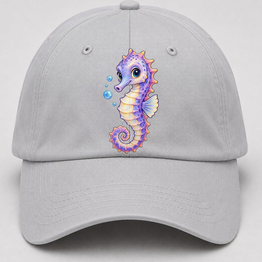 Seahorse Three Quarter Drift Sea Sprite Baseball Cap – Light Gray