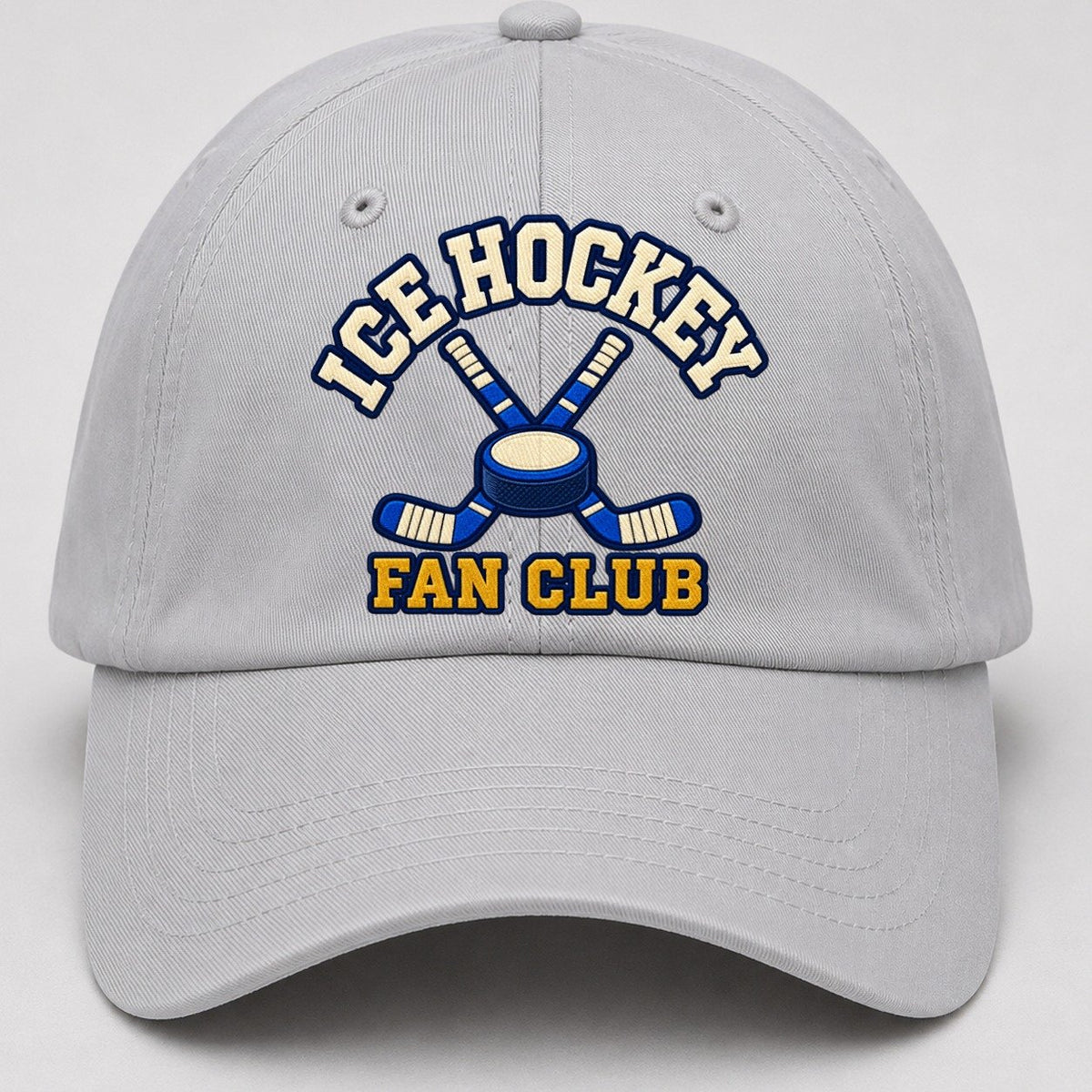 Ice Hockey Fan Club Baseball Cap – Light Gray