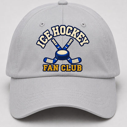 Ice Hockey Fan Club Baseball Cap – Light Gray