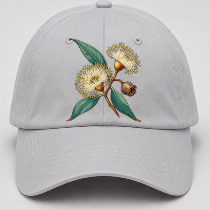 Tasmania Blue Gum Blossom And Capsule Australia Cultural Icons Baseball Cap – Light Gray