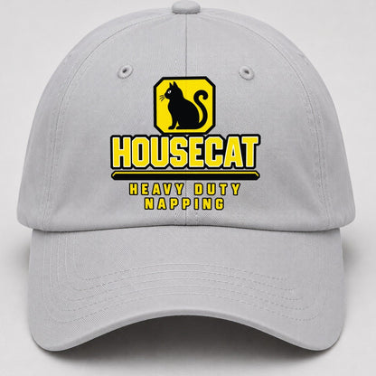 Housecat Heavy Duty Napping Heavy Duty Baseball Cap – Light Gray
