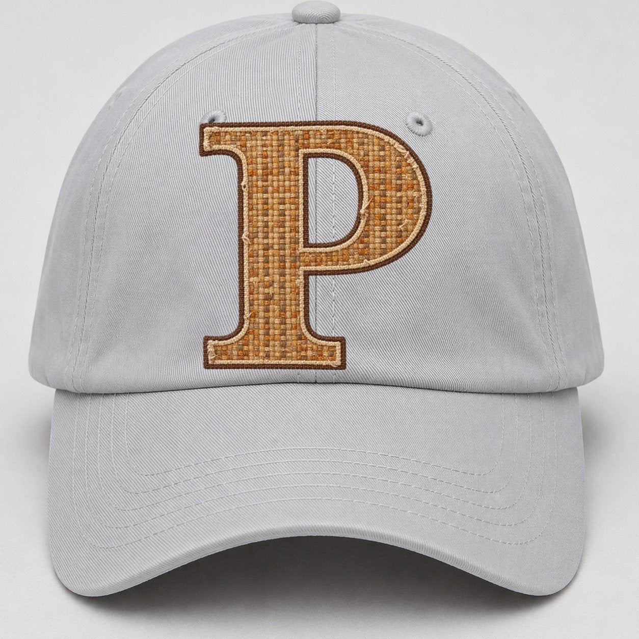 Woven Tweed P Monogram Baseball Cap – Light Gray