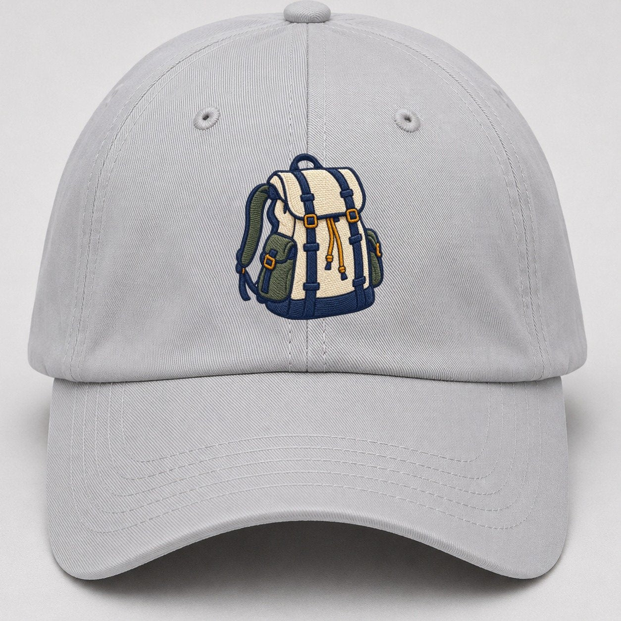 Hiking Backpack Tiny Solo Marks Baseball Cap – Light Gray