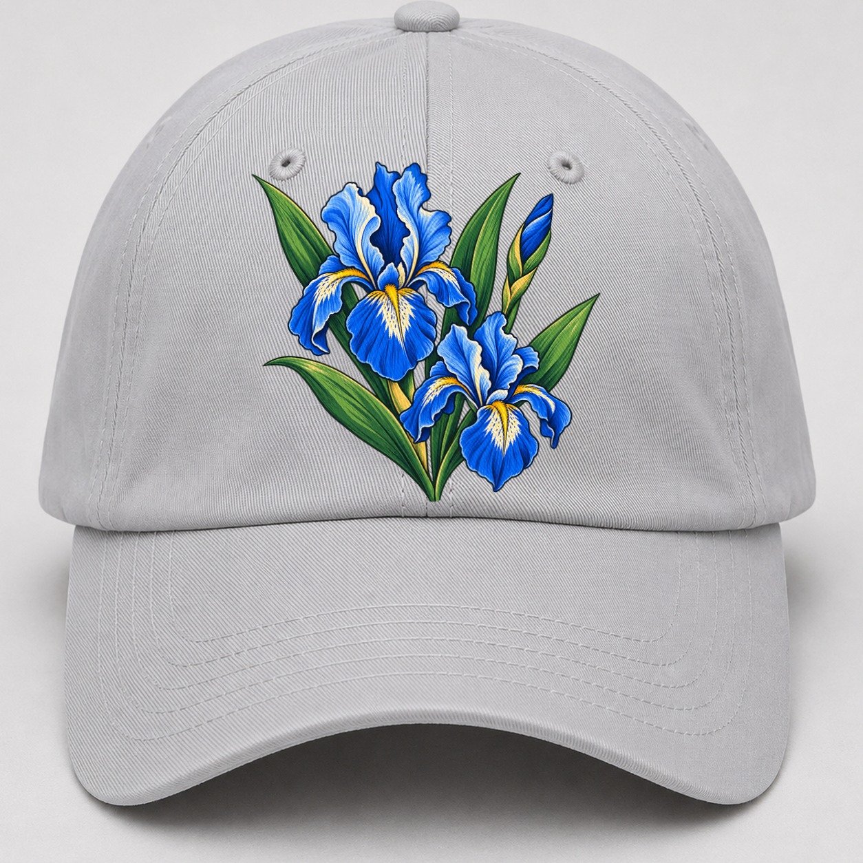 Quebec Blue Flag Iris Canada Cultural Icons Baseball Cap – Light Gray